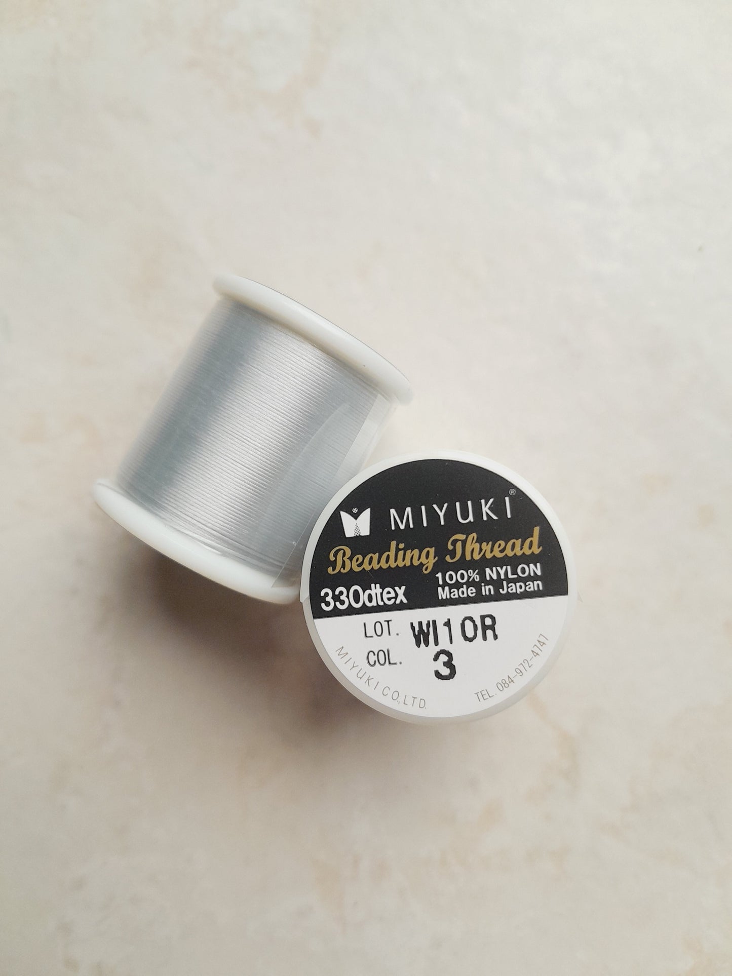 1 bobine de 50m fil nylon MIYUKI couleur Silver 3
