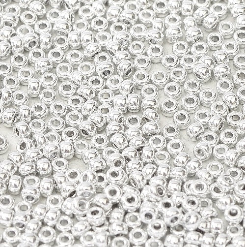 10gr Rocailles Miyuki 11/0 Argent, crystal labrador full, silver 55006