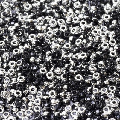10gr Rocailles Miyuki 11/0 Black silver 55033