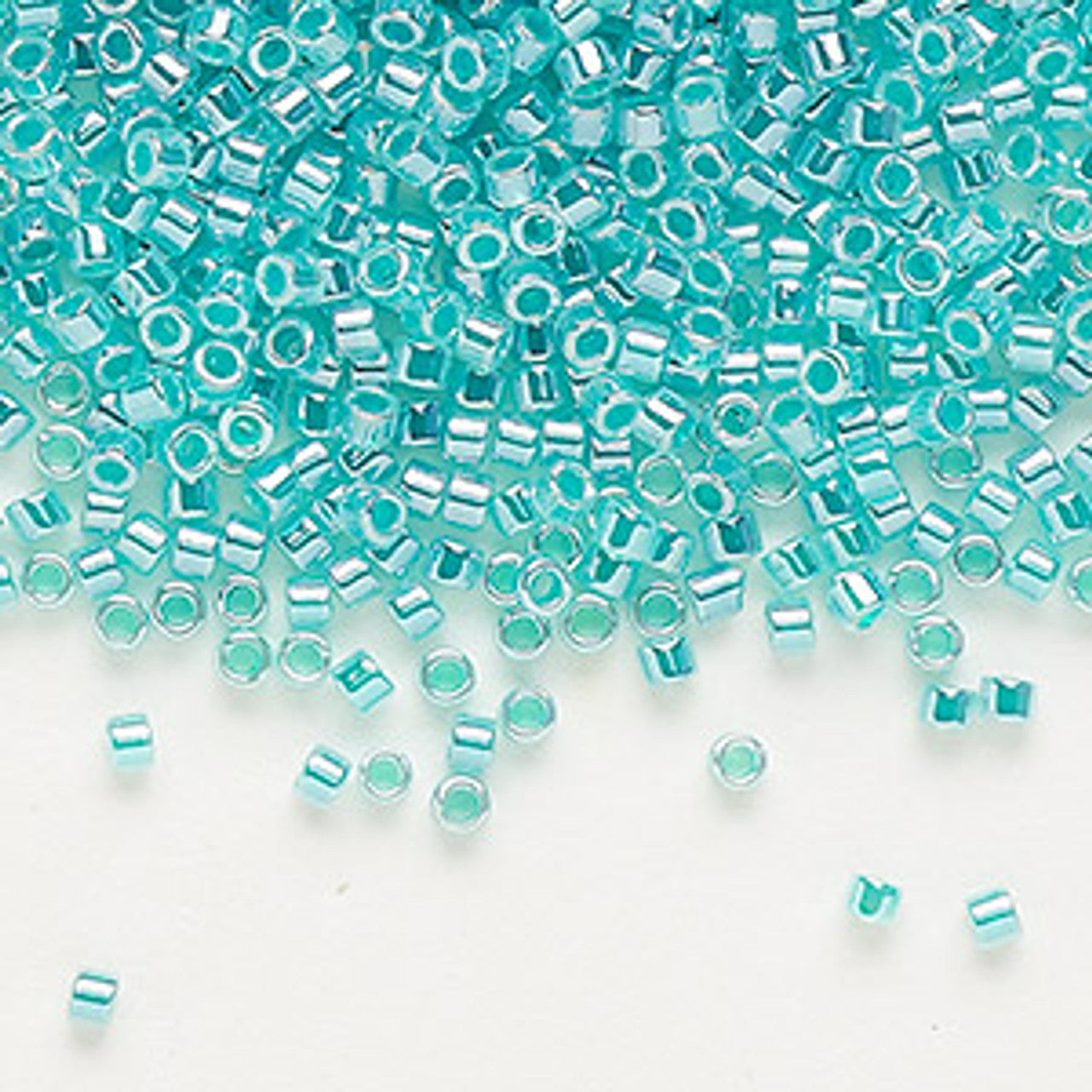 5gr Délica Miyuki 11/0 Crystal luster green aqua lined 0238