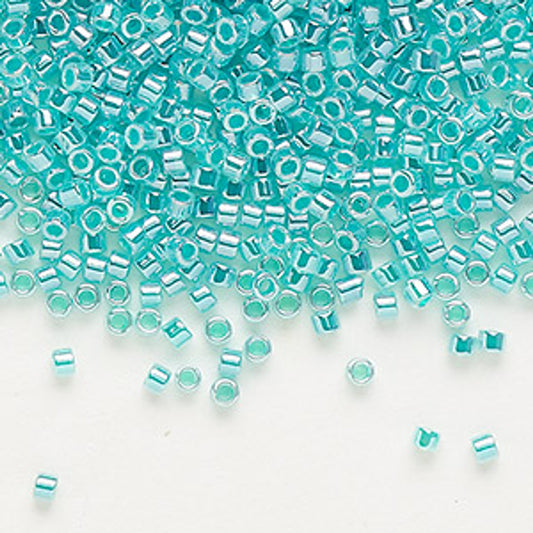 5gr Délica Miyuki 11/0 Crystal luster green aqua lined 0238