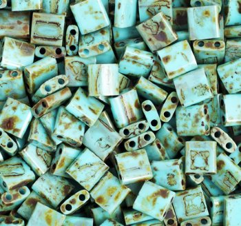 5gr Tilas Miyuki 5x5mm Opaque blue turquoise piasso 4514