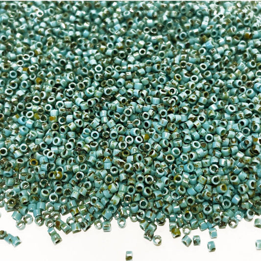 5gr Délica Miyuki 11/0 Opaque blue turquoise picasso DB 2264