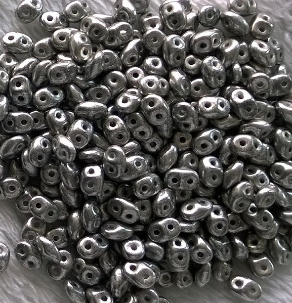 10gr Superduo 2.5x5mm argent patiné 23980/81002