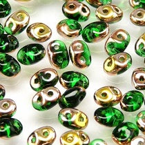 10gr Superduo 2.5x5mm green capri gold 50050/27101